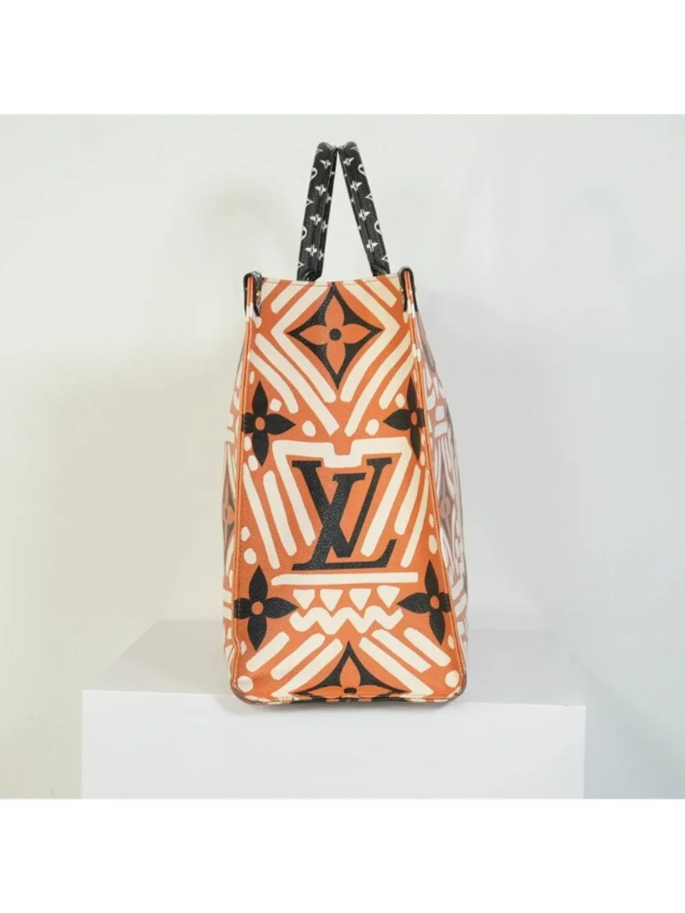 Louis Vuitton Onthego MM LV Crafty Tote Bag Caramel Cream Black Monogram